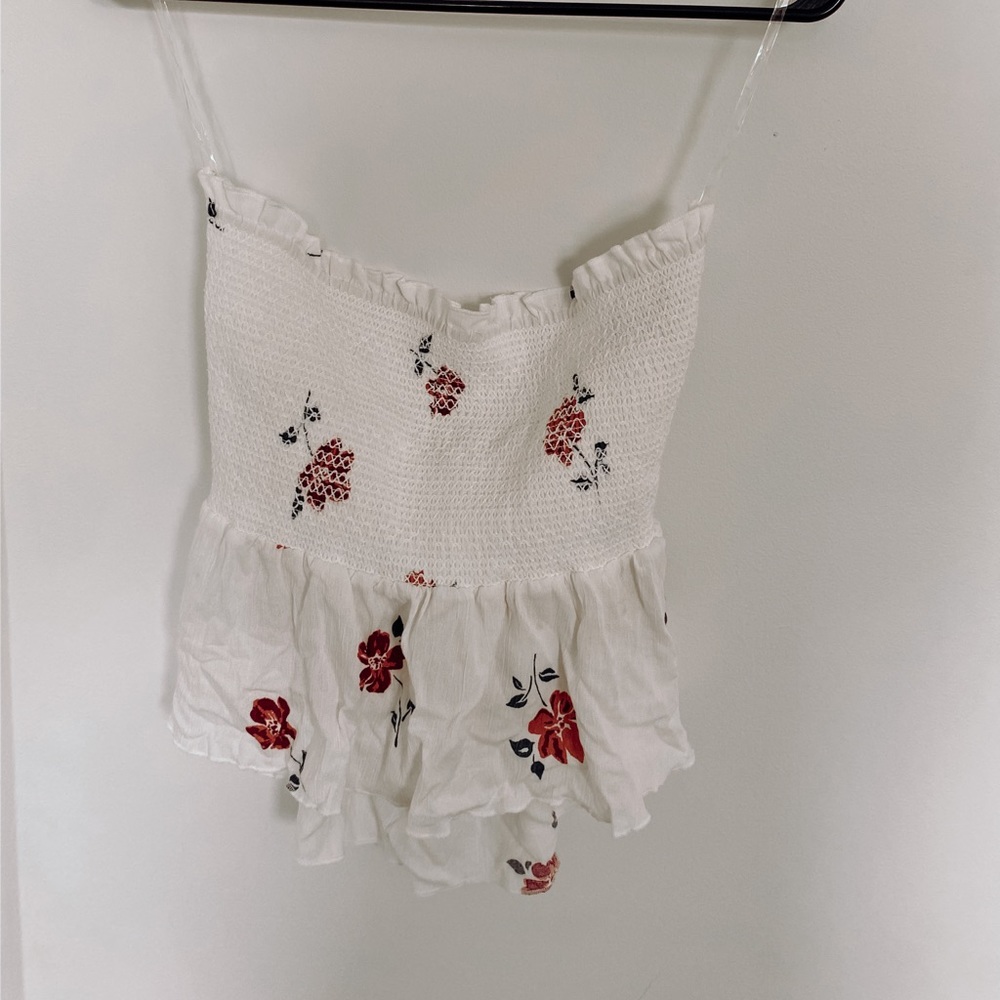 White floral smocked bandeau from LA Hearts